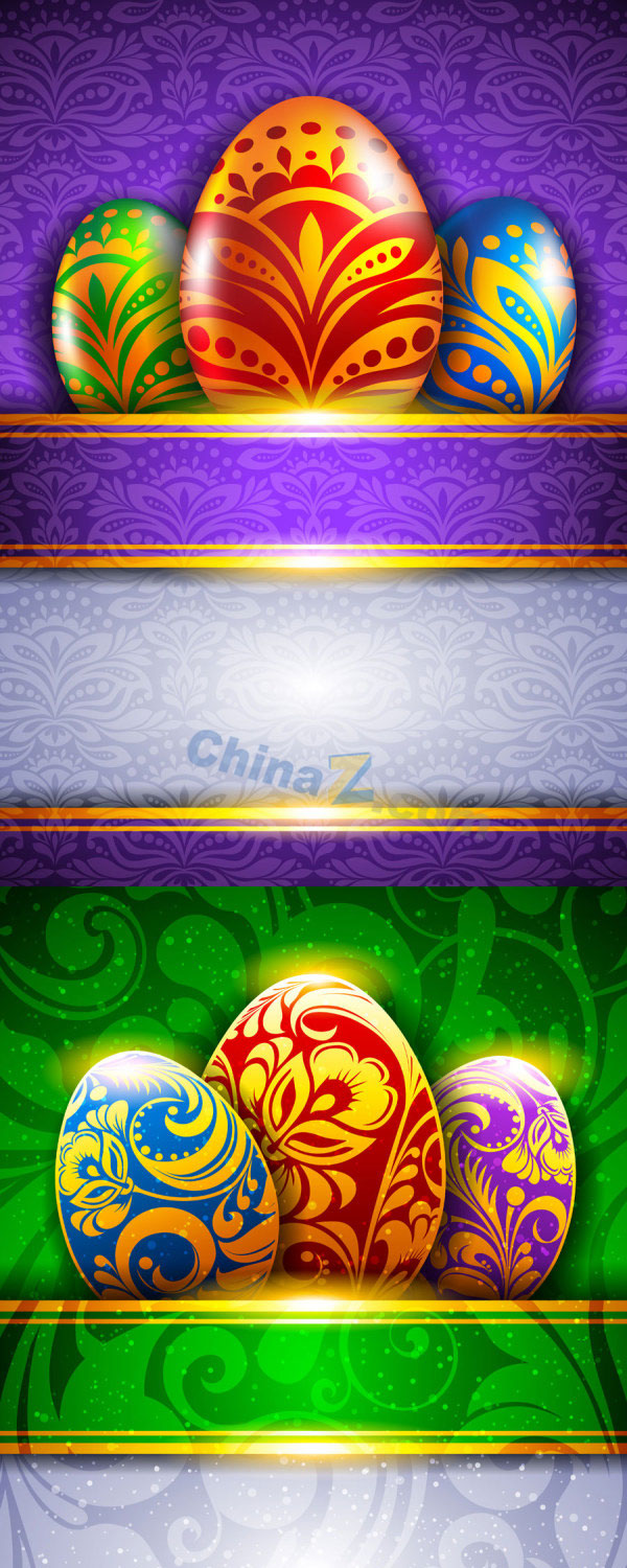 炫彩复活节矢量设计素材