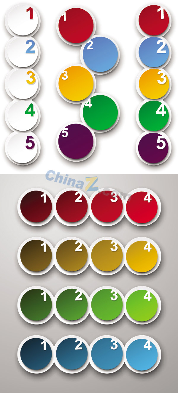 炫彩数字标贴矢量素材