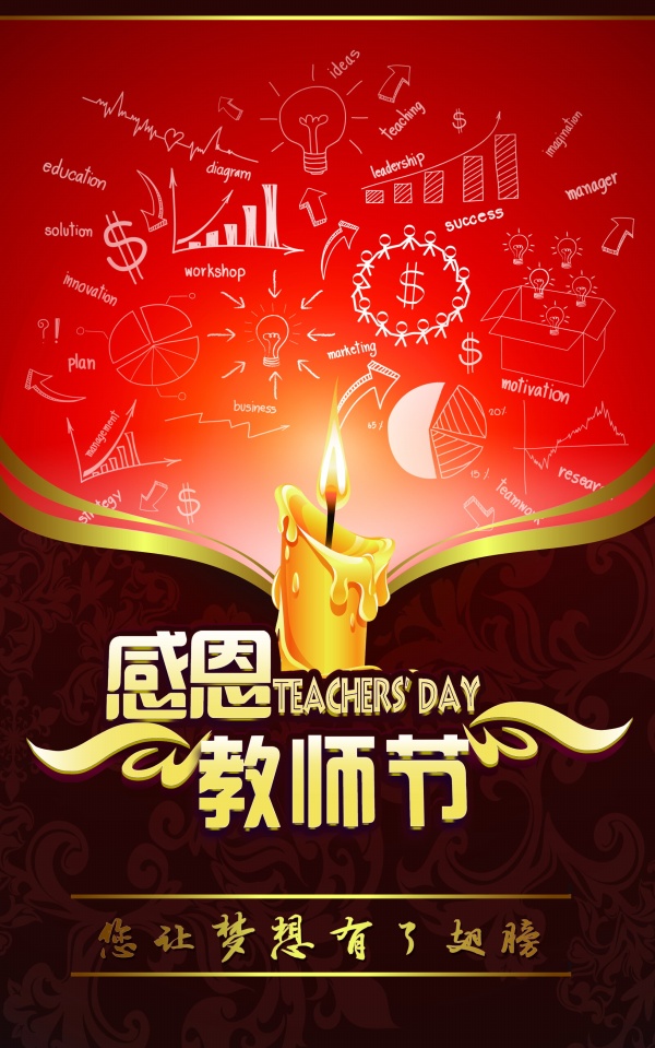 感恩教师节PSD海报设计
