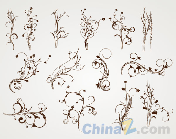 简洁线条花纹矢量设计