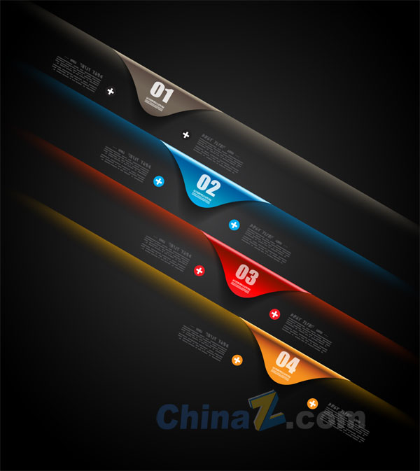 色彩数字标签矢量设计