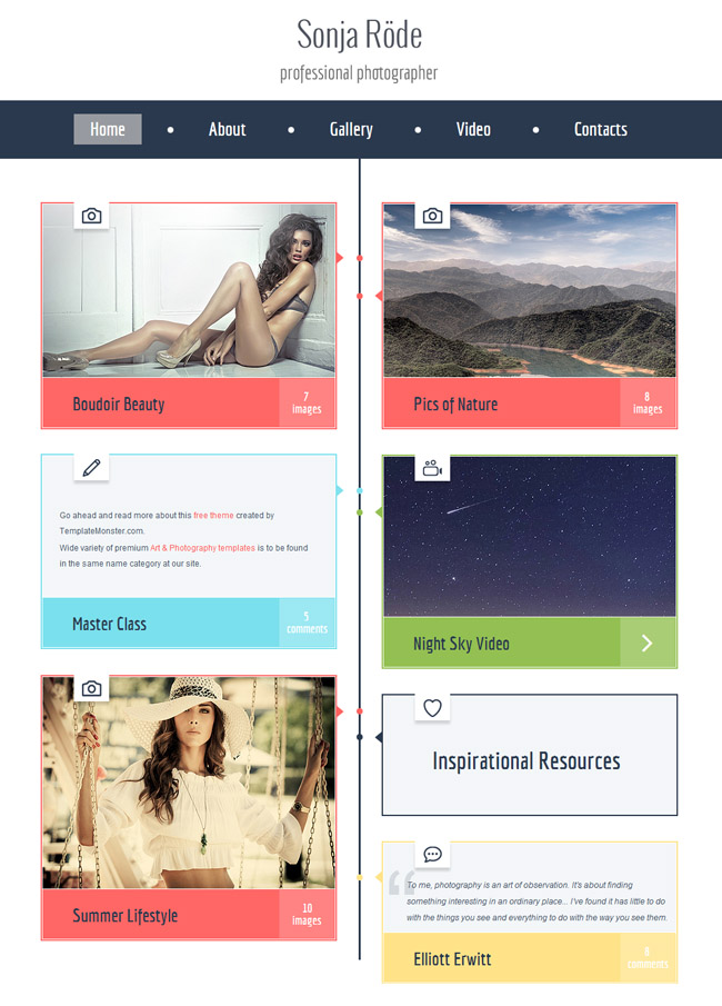 类似时间轴布局HTML5模板