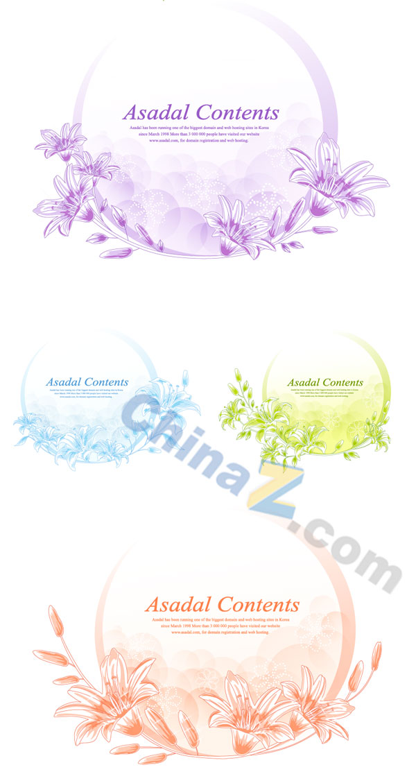 浅色花卉装饰矢量边框