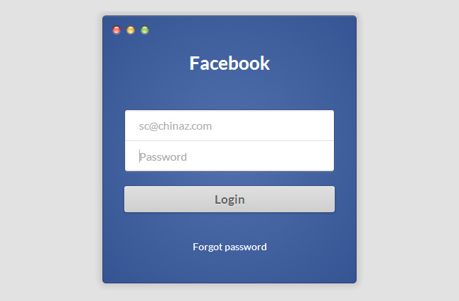 HTML5+CSS3仿Facebook登录表单