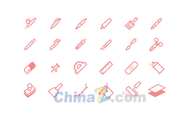 绘图工具图标矢量
