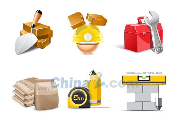 建筑施工图标矢量素材