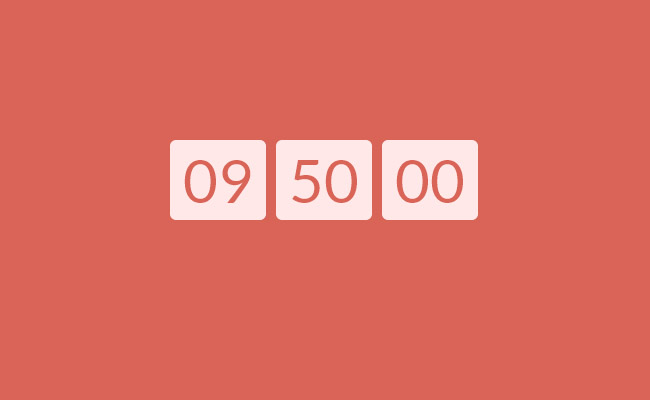 jQuery+CSS3跳动数字时间动画
