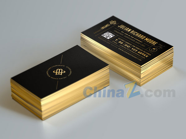黑色金边名片设计矢量