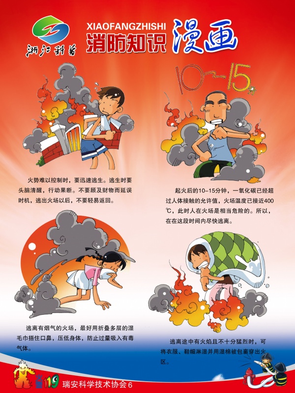 消防知识漫画PS素材下载