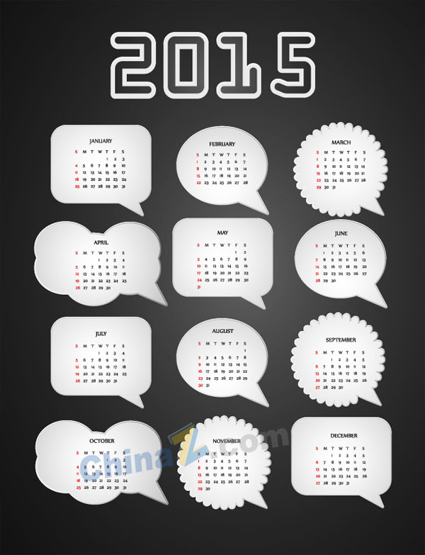 2015创意日历矢量图