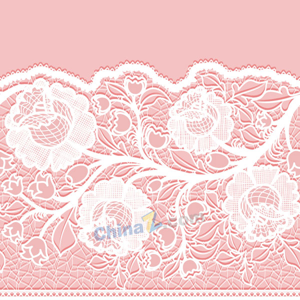 白色蕾丝花纹矢量素材