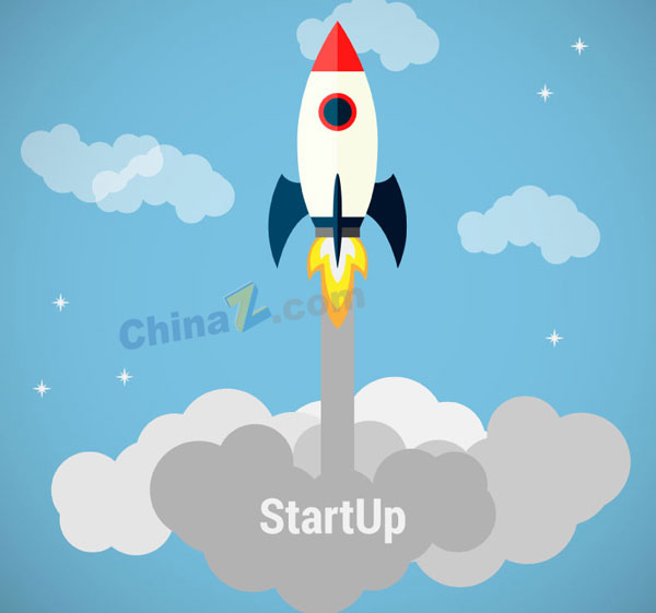 冲出云层的火箭矢量图