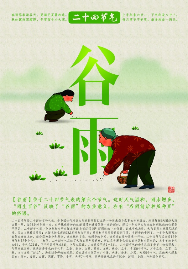 二十四节气之谷雨PSD素材