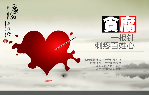 廉政反腐PSD文化海报