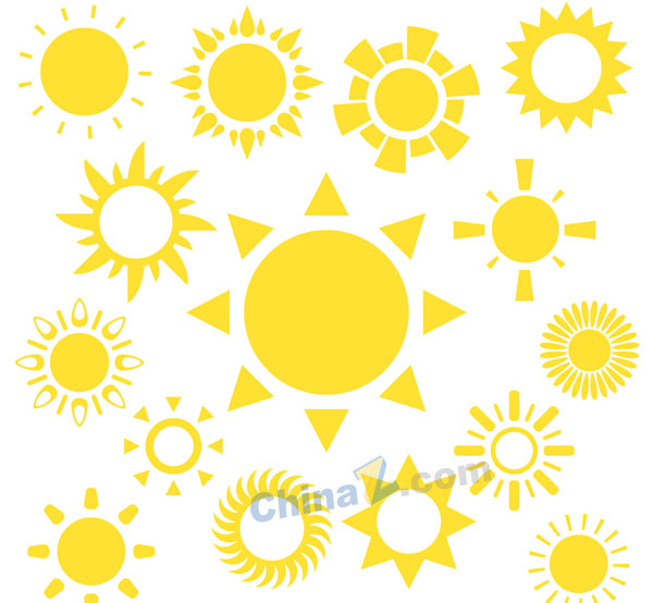 黄色太阳矢量素材