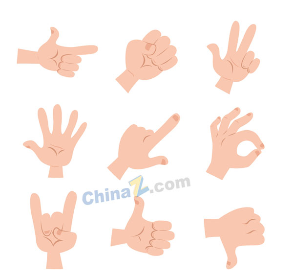 卡通手势矢量素材