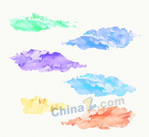 创意水彩云朵矢量素材