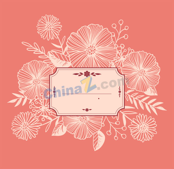白色花卉邀请卡矢量素材