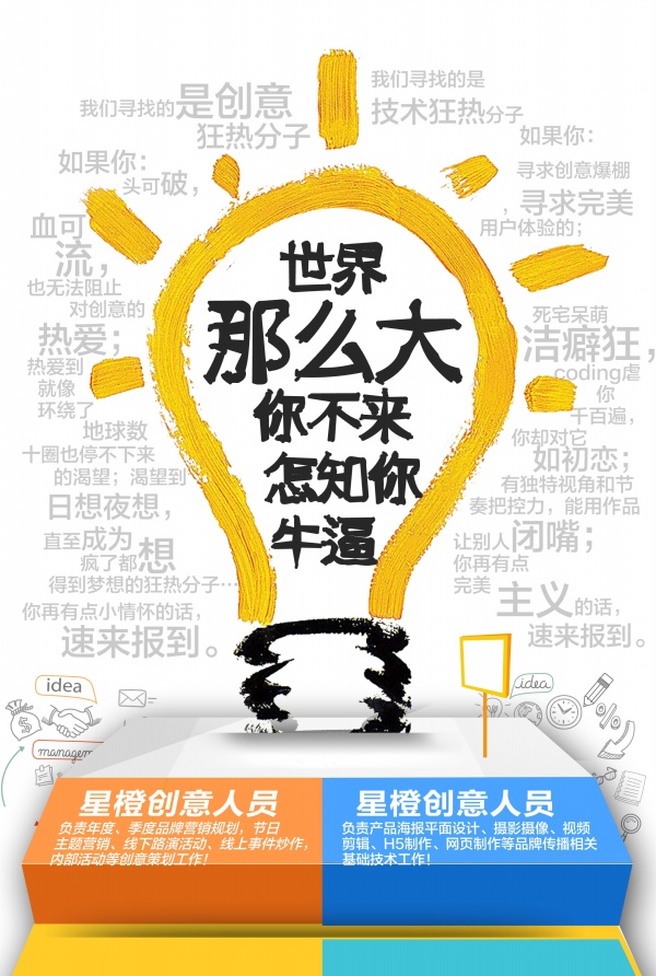 灯泡创意招聘模板设计