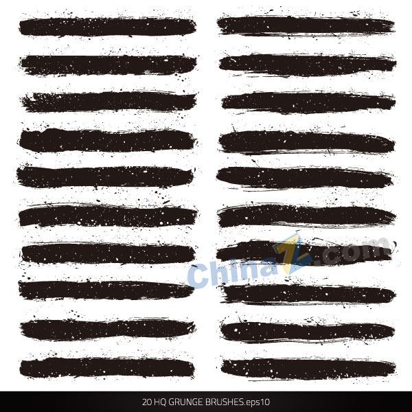 毛笔笔触笔刷矢量