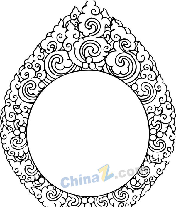 云纹镜框矢量设计