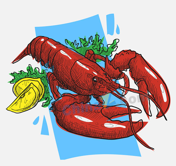 美味的龙虾柠檬沙拉
