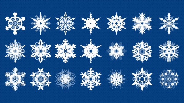 白色雪花花纹样式源文件