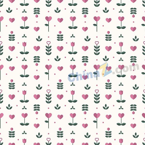 爱心花小清新矢量背景
