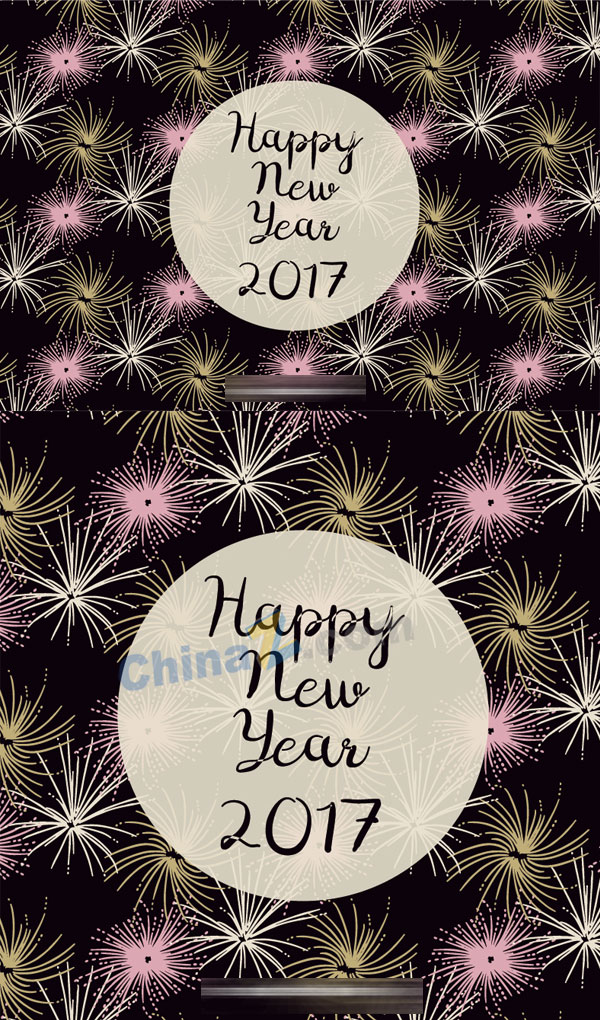 2017烟花背景矢量图