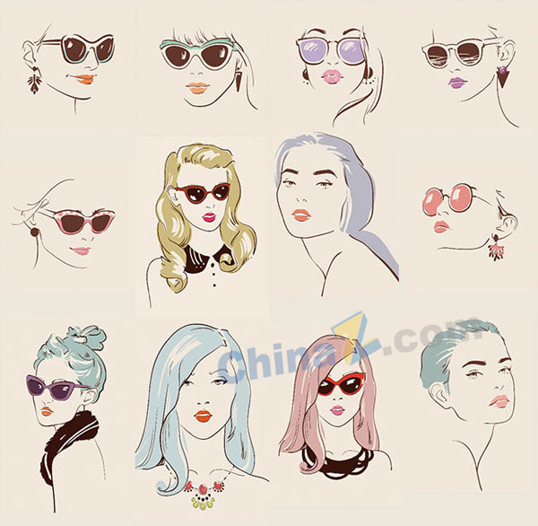 女性头像插画矢量图