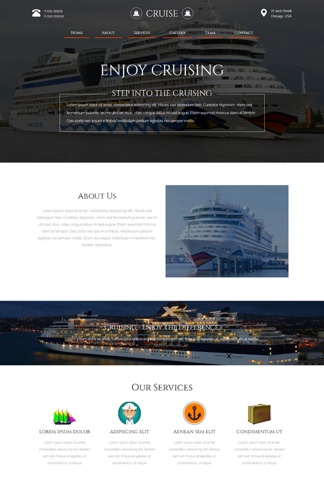 邮轮旅游公司网站模板
