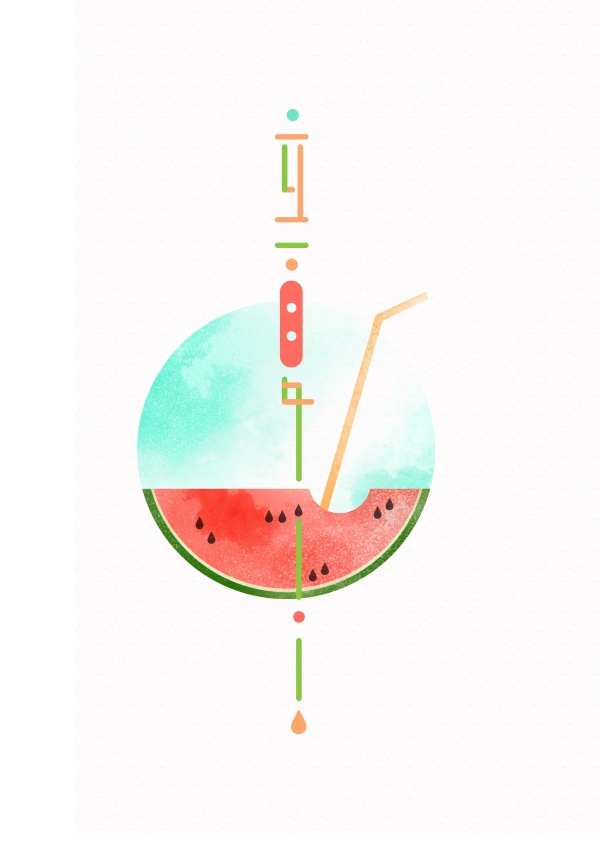 立夏手绘插画海报源文件