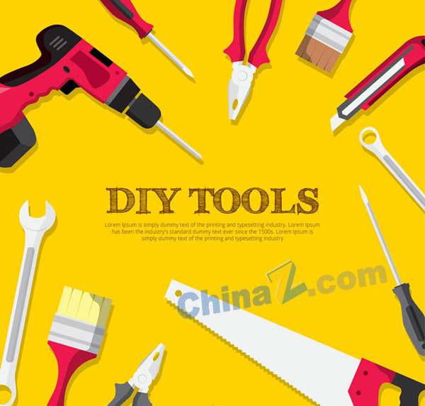 创意DIY工具设计矢量图
