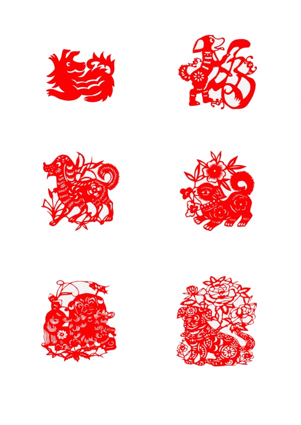 2018狗年窗花剪纸PSD
