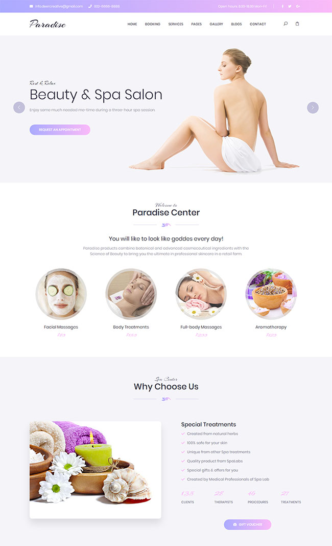 紫色女性美容网站模板