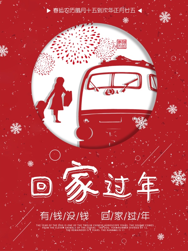 回家过年春节海报PSD