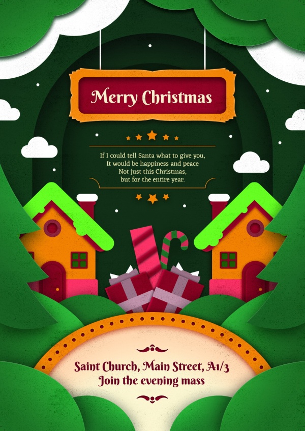 圣诞节英文海报设计PSD