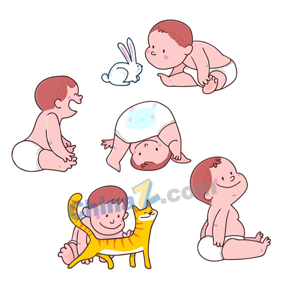 可爱婴儿设计矢量素材