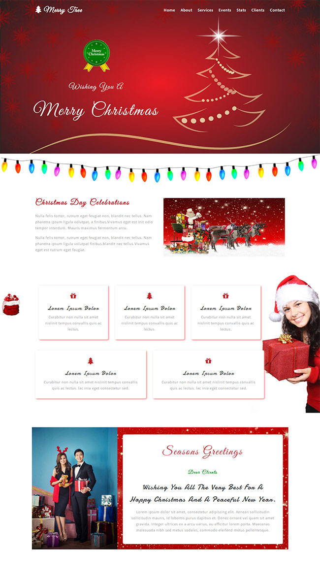 喜庆圣诞快乐网站模板