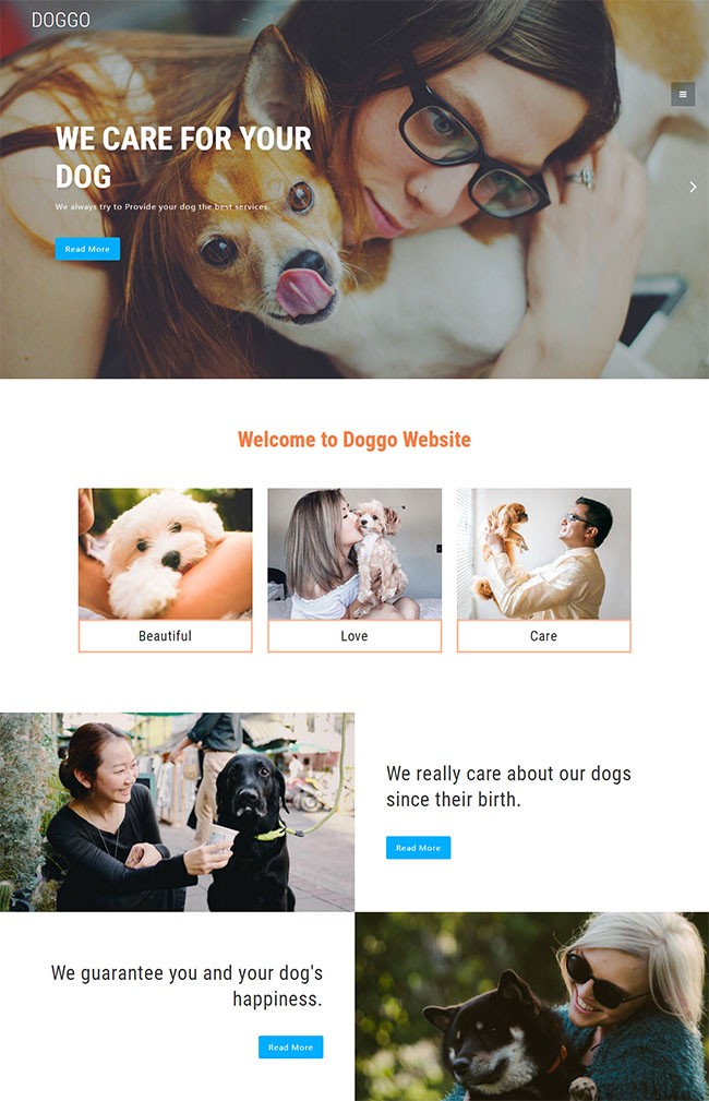 宠物美容服务公司网站模板