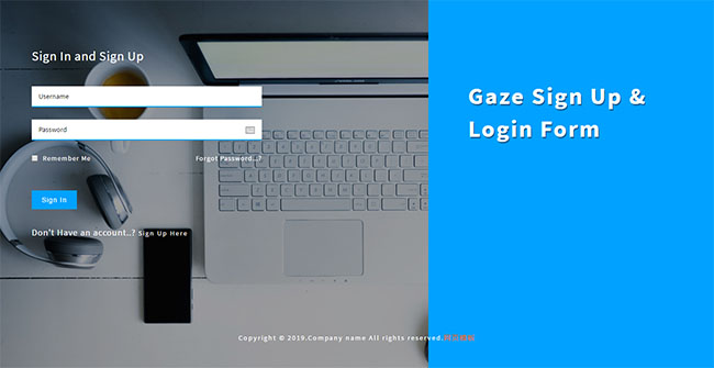 Sign Up表单网站模板