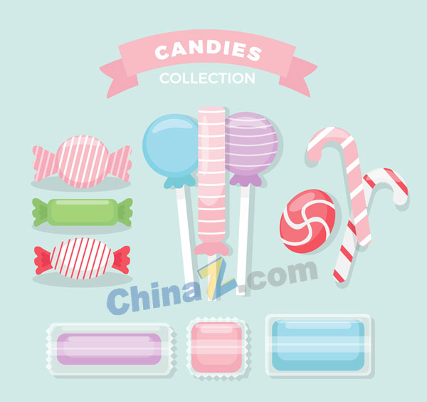 清新糖果设计矢量素材