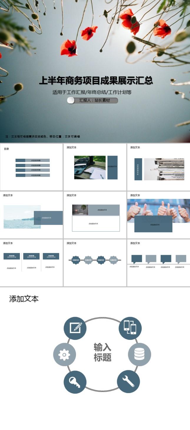 上半年商务项目成果展示汇总PPT模板