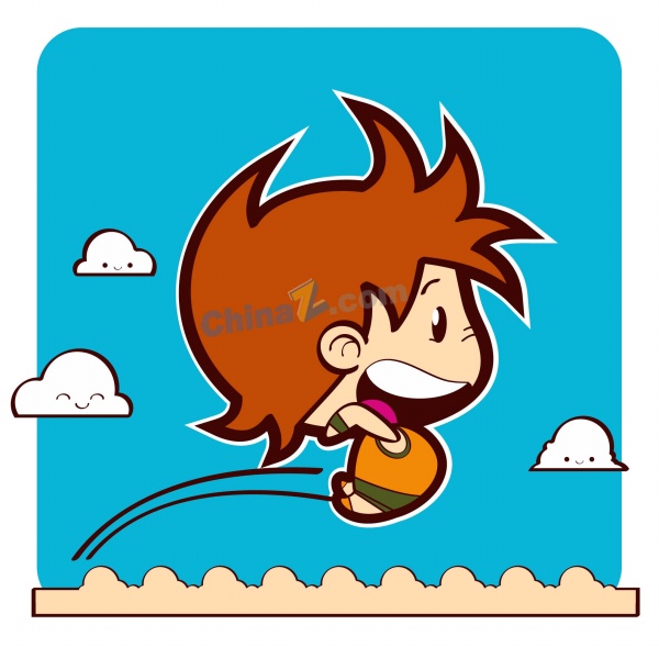 跳远卡通图片矢量