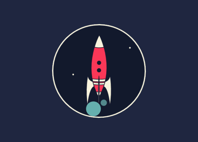 css3 svg火箭飞行动画特效