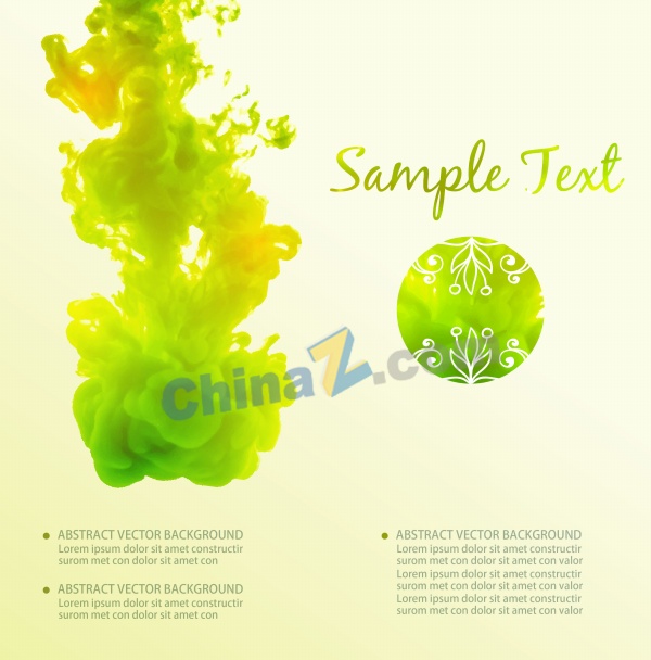 绿色墨水抽象背景矢量