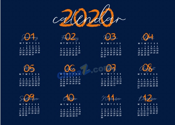 2020年历矢量素材