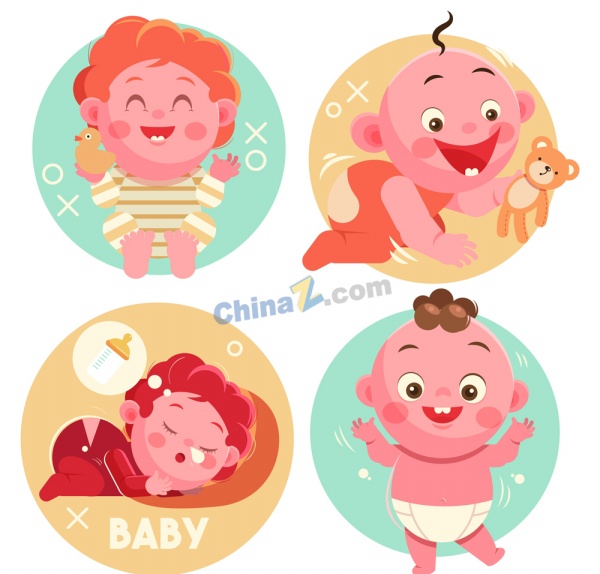 可爱卡通婴儿设计矢量