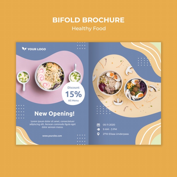 新店开业美食促销折页设计
