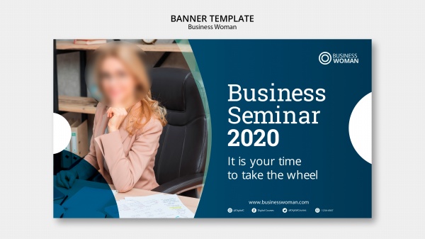 商务女性banner设计ps素材